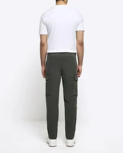 River Island regular fit utility cargo trousers Khaki Best