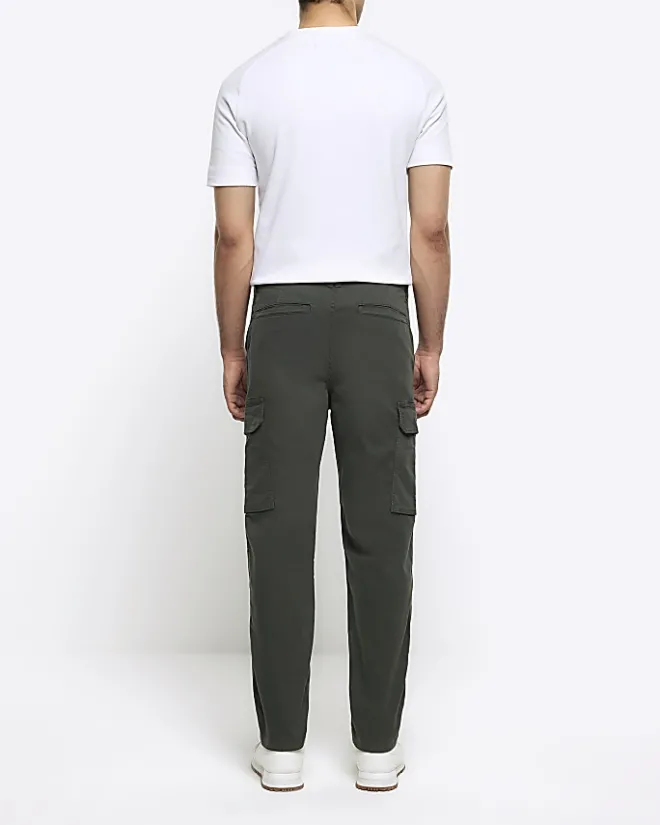 River Island regular fit utility cargo trousers Khaki Best