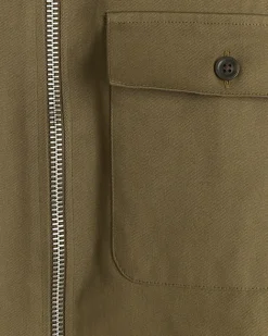 River Island regular fit zip up overshirt Khaki Fashion