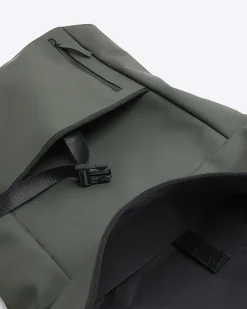 River Island rubberised roll top backpack Khaki Best