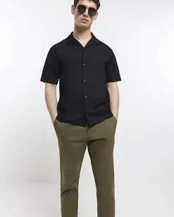 River Island slim fit casual chino trousers Khaki Fashion