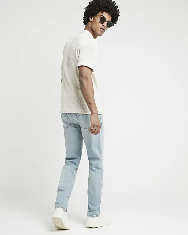 River Island Light slim fit jeans Blue Outlet