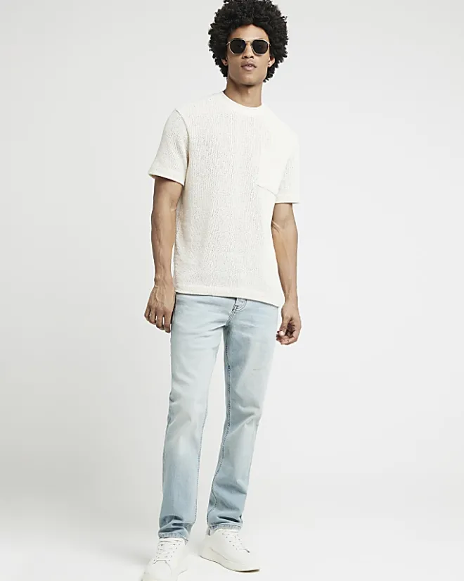 River Island Light slim fit jeans Blue Outlet
