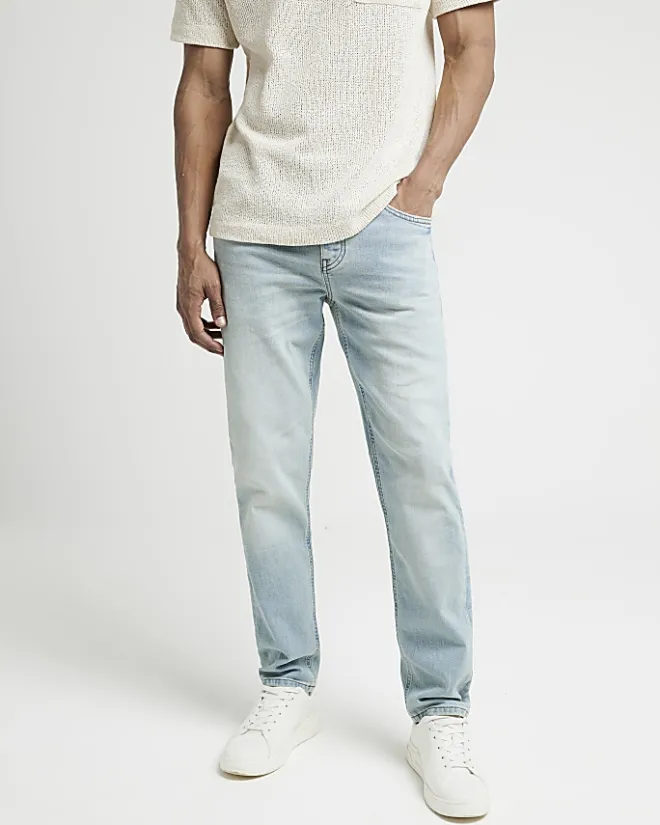 River Island Light slim fit jeans Blue Outlet