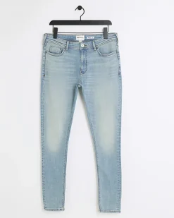 River Island Light Spray On Skinny Jeans Blue Best