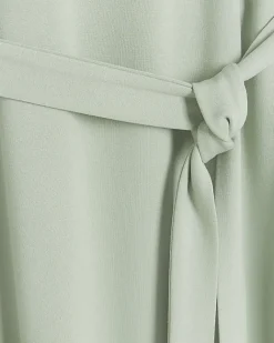 River Island Light tie waist sweatshirt midi dress Green Sale