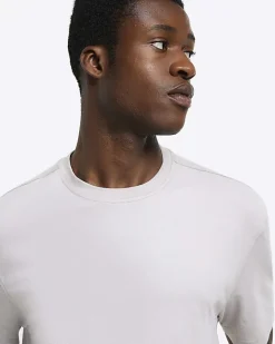 River Island Light regular fit t-shirt Grey Online
