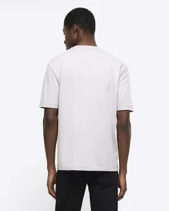 River Island Light regular fit t-shirt Grey Online