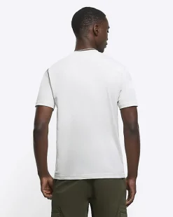 River Island Light slim fit t-shirt Grey Outlet