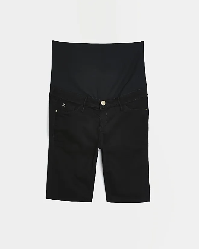 River Island Maternity denim cycling shorts Black Fashion