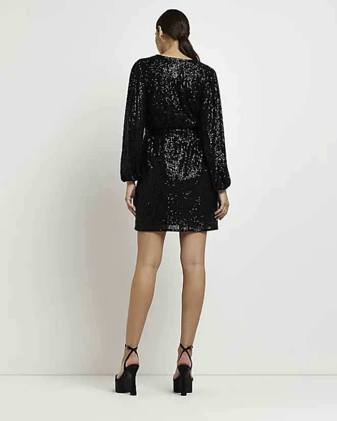 River Island Maternity sequin mini dress Black Clearance