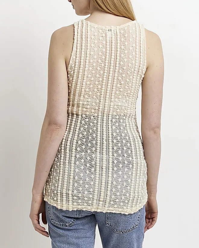 River Island Maternity textured lace tank top Cream Online