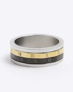 River Island Metal multi steel numeral ring White Hot