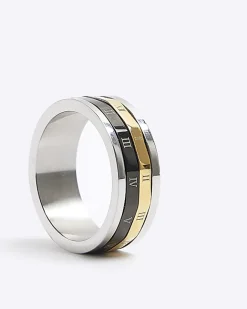 River Island Metal multi steel numeral ring White Hot