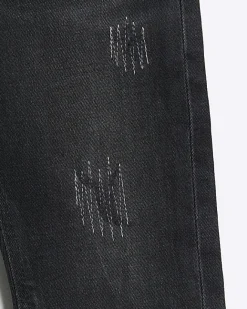 River Island Mini boys slim ripped jeans Black Clearance