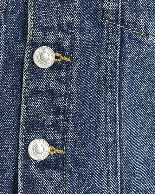 River Island Mini boys hooded denim trucker jacket Blue Hot