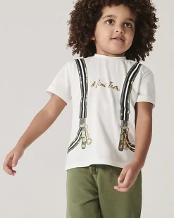 River Island Mini Boys backpack t-shirt set Khaki Online