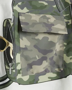 River Island Mini Boys backpack t-shirt set Khaki Online