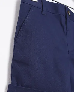 River Island Mini Boys Stretch Chino Shorts Navy Outlet