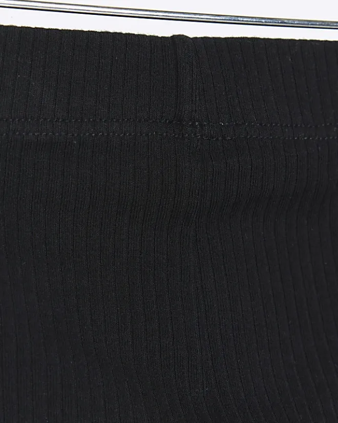 River Island Mini girls plain rib cycle shorts Black Discount