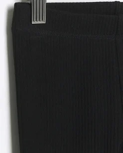 River Island Mini girls plain rib leggings Black Fashion