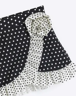 River Island Mini girls polka dot swim skirt Black Sale