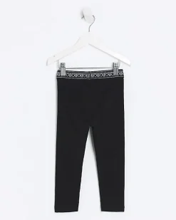 River Island Mini girls RI rib leggings Black Sale