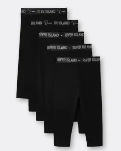River Island Mini girls RI waistband leggings 5 pack Black Sale