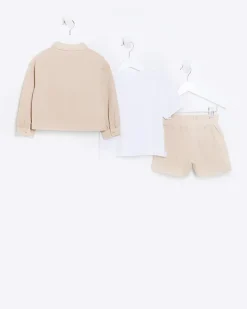 River Island Mini girls coral frill shacket and shorts set Orange Sale