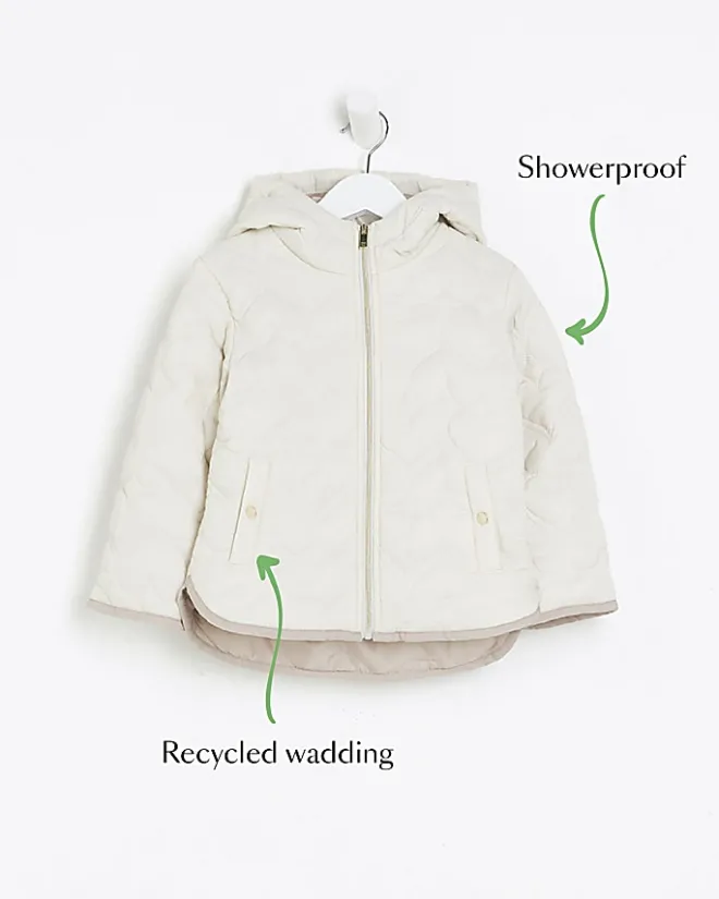 River Island Mini girls heart padded jacket Cream Best