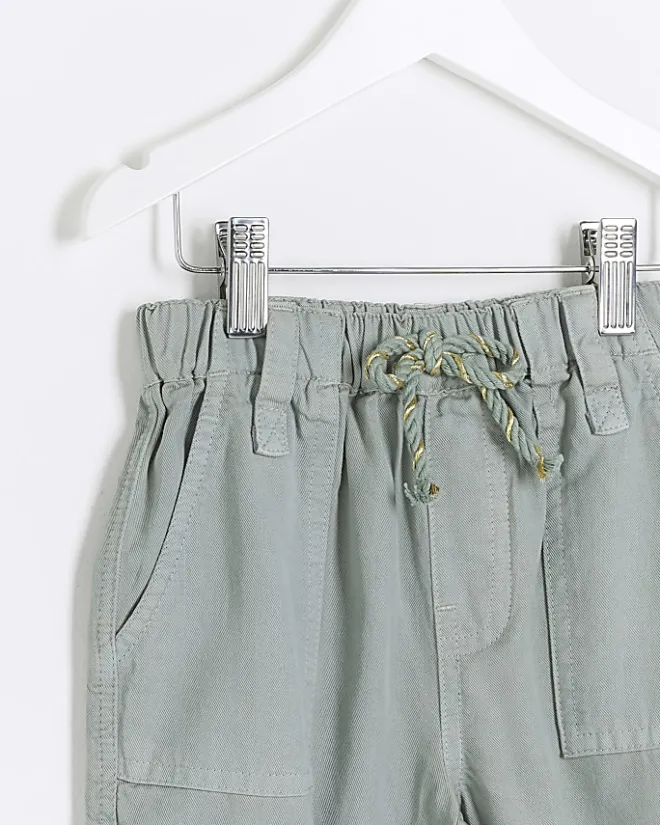 River Island Mini Girls Lyocell Cargo Trousers Green Outlet
