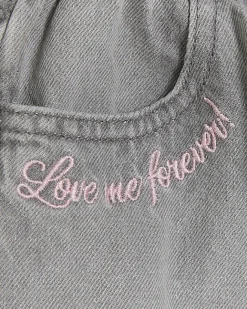 River Island Mini girls heart pocket paperbag jeans Grey Hot