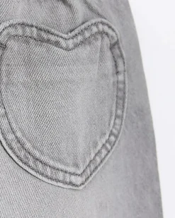 River Island Mini girls heart pocket paperbag jeans Grey Hot
