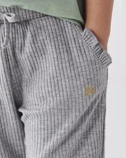 River Island Mini girls rib wide leg joggers Grey Outlet