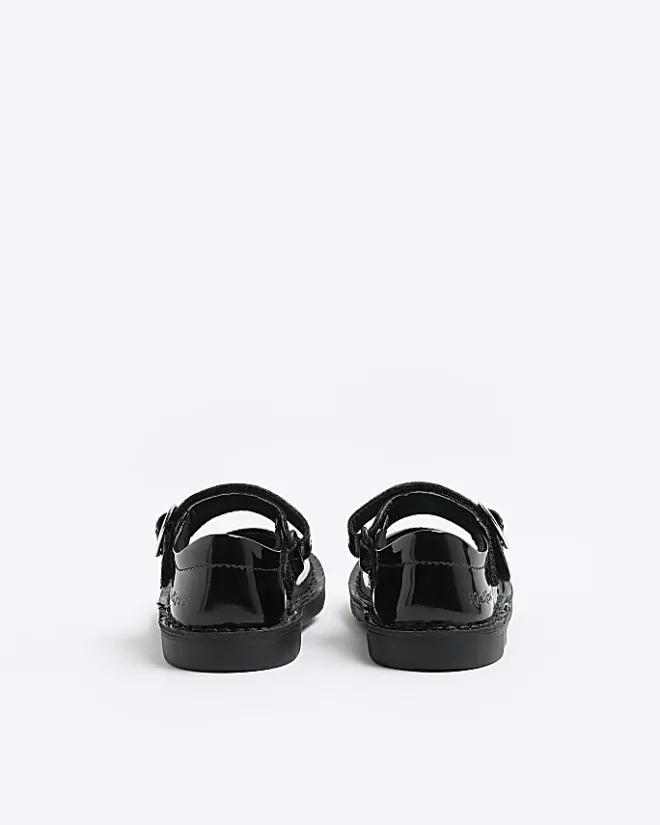 River Island Mini girls Kickers leather buckle shoes Black Clearance