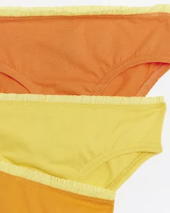 River Island Mini girls frill briefs 6 pack Orange Sale