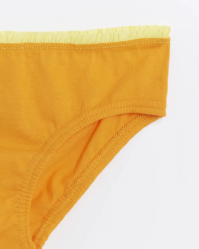 River Island Mini girls frill briefs 6 pack Orange Sale