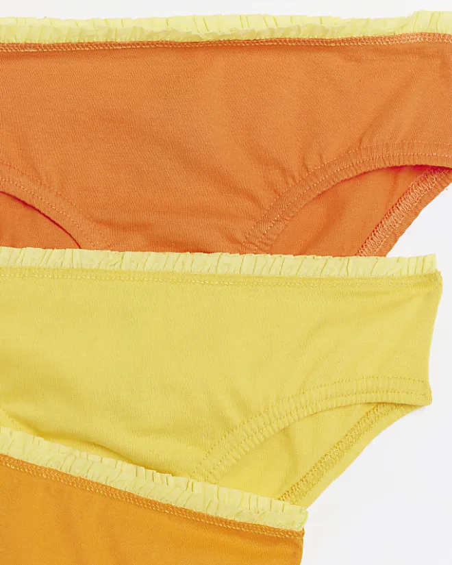River Island Mini girls frill briefs 6 pack Orange Sale