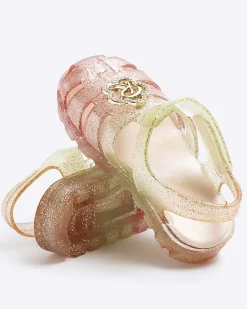 River Island Mini Girls Flower Jelly Sandals Pink Discount