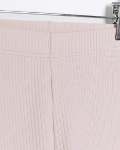 River Island Mini girls plain rib leggings Pink Sale