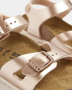 River Island Mini girls Rose Gold Birkenstock sandals Yellow Fashion