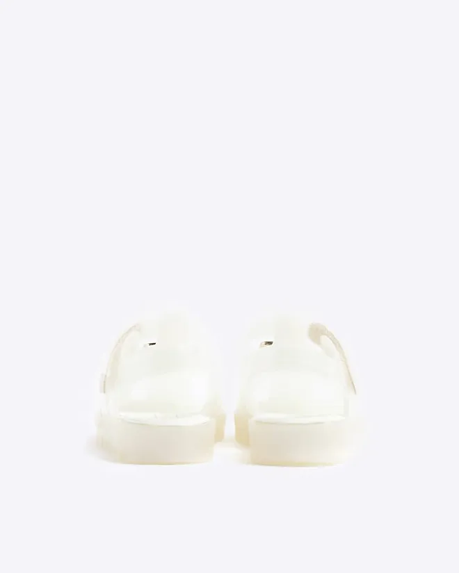 River Island Mini girls pearl flower jelly sandals White Discount
