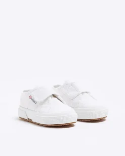 River Island Mini girls Superga velcro trainers White Online