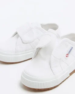 River Island Mini girls Superga velcro trainers White Online
