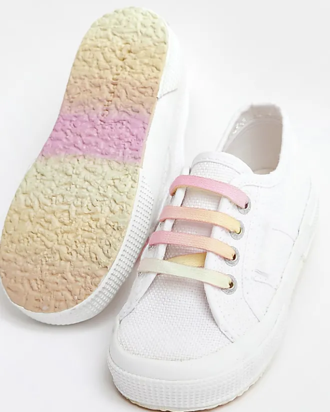 River Island Mini girls Superga Rainbow Trainers White Outlet