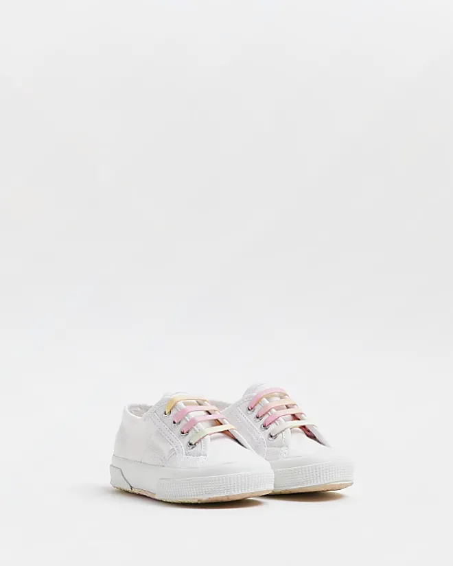 River Island Mini girls Superga Rainbow Trainers White Outlet