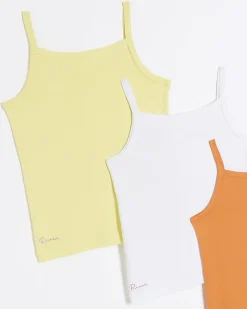 River Island Mini girls vests 3 pack Yellow Best