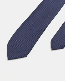 River Island diagonal twill tie Navy Best