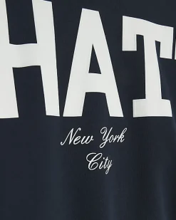 River Island Navy Manhattan graphic sweatshirt Blue Hot