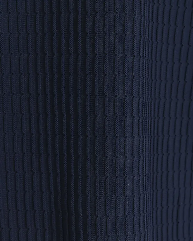 River Island muscle fit brick knit t-shirt Navy Clearance